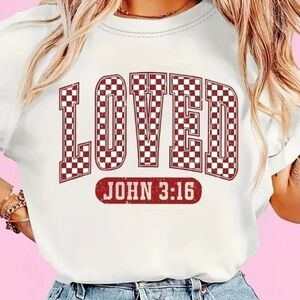 It's Great To Be LOVED! wear this lovely Red Checkered T-shirt & you will